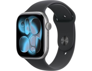 Apple Watch Series 11 GPS 46mm Space Gray Aluminum Case with Black Sport Band - M/L