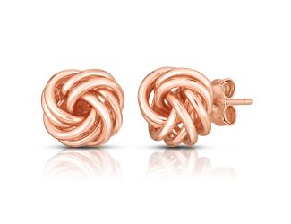 Sterling Silver Love Knot Earrings Rose Gold