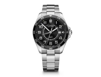 Fieldforce Classic Gmt, 42mm, Black Bezel, Black Dial, Silver Stainless Steel Bracelet