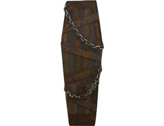 5-ft. Animated, Shaking Coffin, Indoor Halloween Decoration, Red LED Lights, Battery-Operated