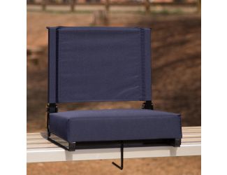 500 lb. Rated Lightweight Stadium Chair-Handle-Padded Seat, Navy