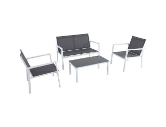 Harper 4-piece Sling Seating Set - White/Gray