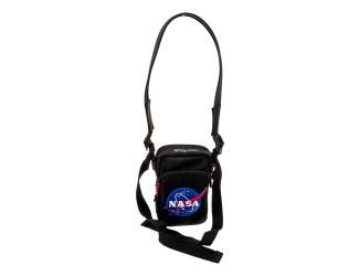 Balenciaga Nasa Logo Phone Holder Crossbody Bag Black Recycled Nylon