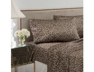 Satin Sheet Set - Queen Leopard