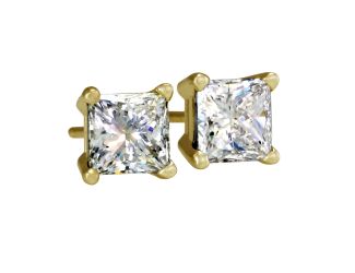 Royal Princess Stud Earrings .10 carat total weight - 14K Yellow Gold