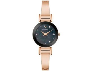 Ladies Marc Anthony Modern Stainless Steel Bangle watch, Black MOP dial