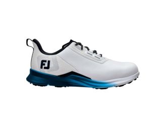 FootJoy FJ Fuel Men's Spikeless Golf Shoes - White/Navy/Blue/11.5 Medium
