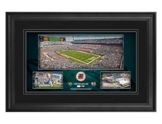 10" x 18" Stadium Panoramic Framed Collage w/Game-Used Football - Jacksonville Jaguars