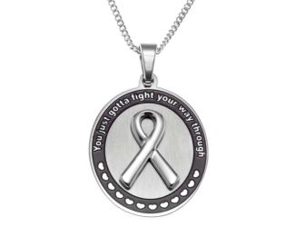 Joyful Sentiments Gotta Fight Oval Pendant Necklace