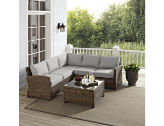 Bradenton 4Pc Outdoor Wicker Sectional Set
