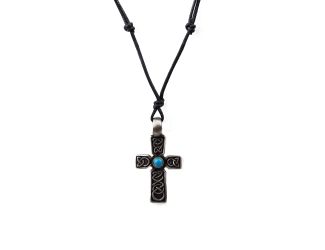 Celtic Cross Necklace with Turquoise