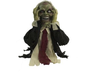 Animatronic Groundbreaker Zombie with Lights and Sound, Indoor or Covered Outdoor Halloween Decorati