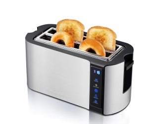 4 Slice Digital Long Slot Toaster w/ Touchscreen Black/Stainless