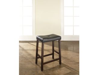 Pair of Upholstered  Bar Stool (Mahogany) w/ 24" Seat Height.