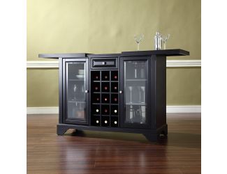 LaFayette Sliding Top Bar Cabinet in Black Finish
