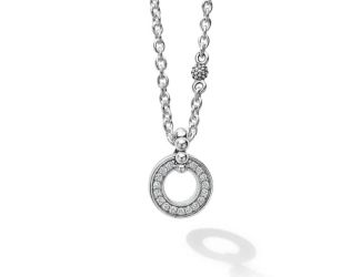 Diamond Circle Pendant Necklace Size 16mm x 11mm