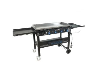 Razor 4-Burner Griddle Grill w/Foldable Shelves (Includes Condiment Tray & Wind Guards)