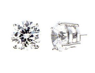 Silver cubic zirconia "Royal Stud" Earrings - 4.00 total carat weight