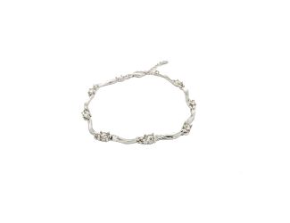 7" Silver Twist and CZ Modern Tennis bracelet