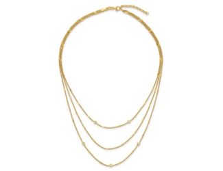 Sterling Silver Gold-Tone Multi-Strand Necklace