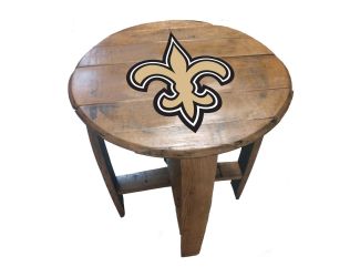 New Orleans Saints Oak Barrel Table