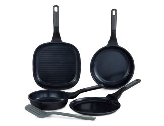 Leo Stone+ Ceramic Non-Stick Recycled Cast Aluminum 5pc Cookware Set