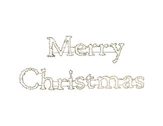 Christmas Giant Outdoor LED Lights, 2-Piece Merry Christmas Sign in Warm White