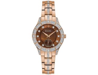 Ladies Crystal Collection, Rose Gold-Tone Dress Sport Watch