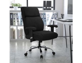Big & Tall 400 lb. Rated Mid-Back Black Fabric Ergonomic Task Office Chair