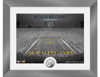 University of Michigan Wolverines Art Deco Stadium Silver Coin Photo Mint
