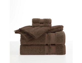 Supima Luxe 6pc Bath Towel Set Chocolate Brown