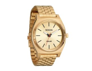 Men's Time Teller Solar Gold-Tone Stainless Steel Watch Gold Dial