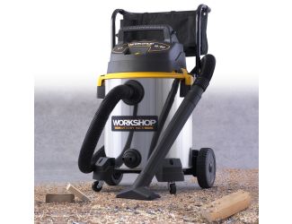 Stainless Steel Wet/Dry Cart Vac - 16 Gallon 6.5 Peak HP