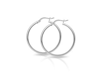 PARIKHS 1.5MM High Polished Endless Hoop Earring in 925 Sterling Silver - 50MM