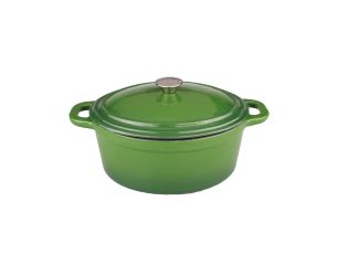 Neo Cast Iron Oval Covered Casserole 8qt Green