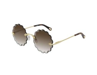Womens Scalloped Sunglasses-Gold Blue
