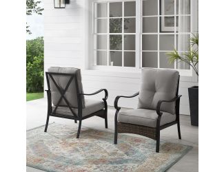 Dahlia 2Pc Outdoor Metal And Wicker Armchair Set