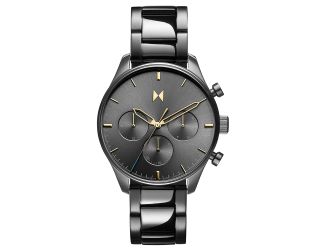 Mens Airhawk Multi-Function Honey Smoke Stainless Steel Watch Gray Dial