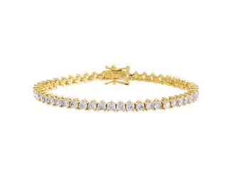 Thin Three Prong Tennis Bracelet Size 6.5"