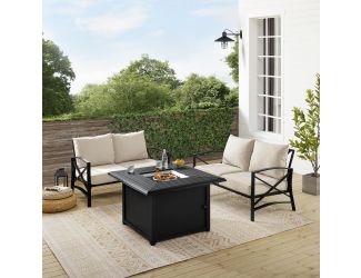 Kaplan 3Pc Outdoor Conversation Set W/Fire Table