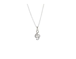 Musical Treble Clef CZ Necklace
