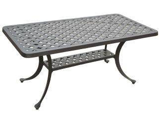 Sedona Cast Aluminum Rectangular Cocktail Table in Black
