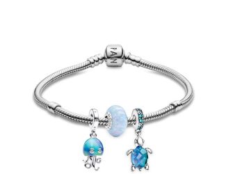 Jellyfish and Turtle Seafoam Bracelet