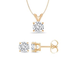 Bright White Round Lab Grown Diamond Set  in 14K Yellow Gold 0.35ct, Color-FG, Clarity-VVS