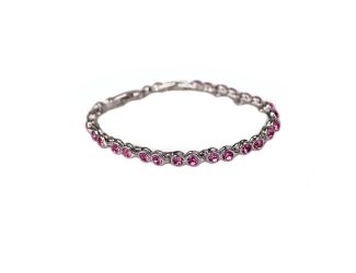 Pink Rhinestone Infinity Style Tennis Bracelet