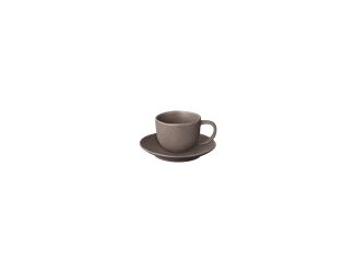 KUMI Stoneware Coffee Cups With Saucers - Set of 2