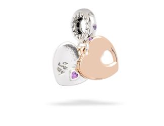 Two Hearts Dangle Charm