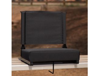 500 lb. Rated Lightweight Stadium Chair-Handle-Padded Seat, Black