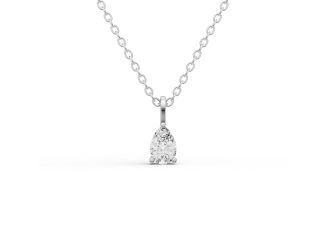 Pear Lab Diamond Solitaire Pendant Size 0.5 CTW