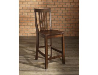 Schoolhouse Bar Stool (Mahogany) w/ 24" Seat Height.(PAIRS)